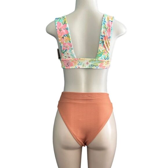 Billabong Tanlines Ceci High-Waisted Rise Tan Color Bikini Swim Bottoms Small - Picture 7 of 9
